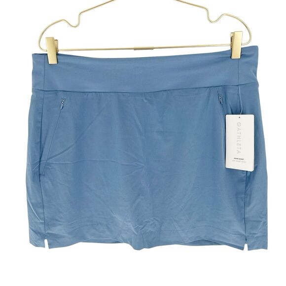 Athleta Skirt Womens 14 Blue Soho Skort Stretch Mid Rise UPF 50 Stretch NEW $59